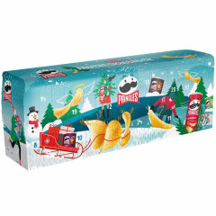 Pringles Adventskalender tuerkis, Pringles бирюзовый адвент-календарь 2026 с 24 банками чипсов и 7 вкусами, 1085 г