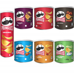 Pringles Adventskalender tuerkis, Pringles бирюзовый адвент-календарь 2026 с 24 банками чипсов и 7 вкусами, 1085 г