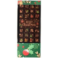 Weibler Tafel Adventskalender Klassisch Zartbitter 70g, шоколадный адвент-календарь-плитка из тёмного шоколада, 70 г