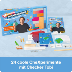 FRANZIS CheXperiment mit Checker Tobi Adventskalender 2026, Адвент-календарь 2026 FRANZIS CheXperiment с Checker Tobi, 24 опыта и задания, от 8 лет