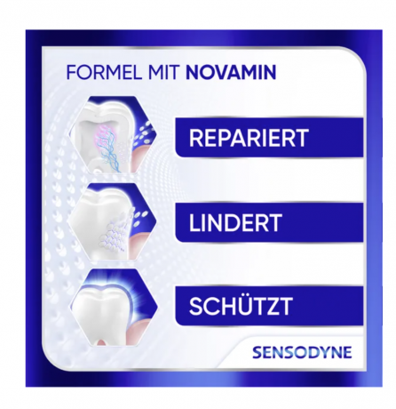 Sensodyne Repair & Protect Zahncreme extra frisch 75g, снижает болевые ощущения и обеспечивает длительную защиту, экстра свежесть, 75г