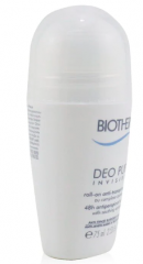 Biotherm Deo Pure Invisible Roll On 48h,  Биотерм Роликовый дезодорант-антиперспирант 48 часов, 75 мл