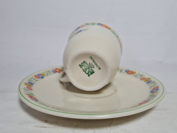 Кофейная пара винтажная Altrohlau с цветочным узором, фарфор, Германия, 1970-80гг.