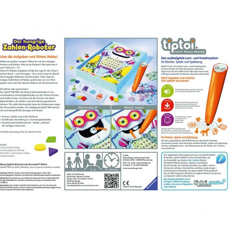 Ravensburger tiptoi: Der hungrige Zahlenroboter (ohne Stift) tiptoi: голодный числовой робот (без ручки)