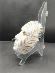 Маска декоративная винтажная Selezione, с золотисто-серебряным декором, керамика, 9 х 12 х 4 см, Италия, 1970-80гг.