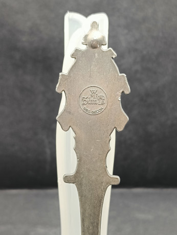 Ложка винтажная WMF Zinn "Замок в Каубе (земля Рейнланд-Пфальц)", юбилейная, олово, 19 см, Германия, 1981 год.