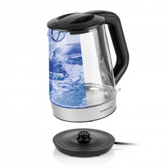 GOURMETmaxx GOURMETmaxx Wasserkocher Glas-Wasserkocher 1,7l Edelstahl/schwarz, 1.7 l, 2200,00 W  Чайник GOURMETmaxx стеклянный чайник 1,7л нержавеющая сталь/черный, 1,7 л, 2200,00 Вт
