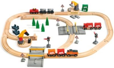 BRIO Grosses Guterbahnhofset inkl. 9 BAHN SCHIENEN Mittleres Schienen-Sortiment Комплект для больших грузовых станций, включая 9 ЖЕЛЕЗНОДОРОЖНЫХ ПУТЕЙ Средний диапазон путей
