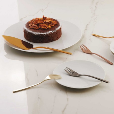 Sambonet Sambonet Linear - Edelstahl / PVD Mix Kuchengabel Tortenheber Set 7-tlg. Sambonet Linear - Набор вилок для торта из нержавеющей стали / PVD, набор из 7 предметов.