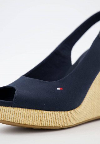 Tommy Hilfiger ICONIC ELENA SLING BACK WEDGE High heeled sandals marine ICONIC ELENA SLING BACK WEDGE Босоножки на высоком каблуке морской