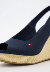 Tommy Hilfiger ICONIC ELENA SLING BACK WEDGE High heeled sandals marine ICONIC ELENA SLING BACK WEDGE Босоножки на высоком каблуке морской
