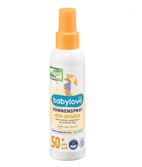 babylove Sonnenspray Baby ultra sensitive LSF 50+, 150 ml, Babylove Солнцезащитный спрей для детей SPF 50+  для чувствительной кожи, водостойкий, без спирта и отдушек, 150 мл 