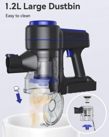 EICOBOT EICOBOT Akku-Hand-und Stielstaubsauger Ideal fur Hartboden, Teppiche, Tierhaare, 150,00 W, beutellos, Drahtloser A10 Staubsauger: 6-in-1 20Kpa Saugkraft, 30 Min. Laufzeit Беспроводной ручной и стержневой пылесос EICOBOT, идеально подходящий для т