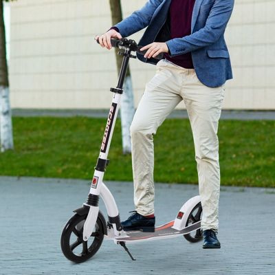 HOMCOM Tretroller mit Stossdampfung und hohenverstellbar Самокат с амортизацией и регулировкой высоты
