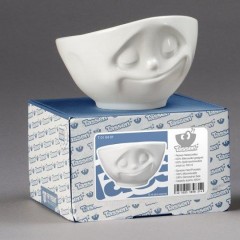 Fiftyeight Products TV Tassen Schale weiss glucklich 0,5 L Миска для телевизора белая happy 0,5 л