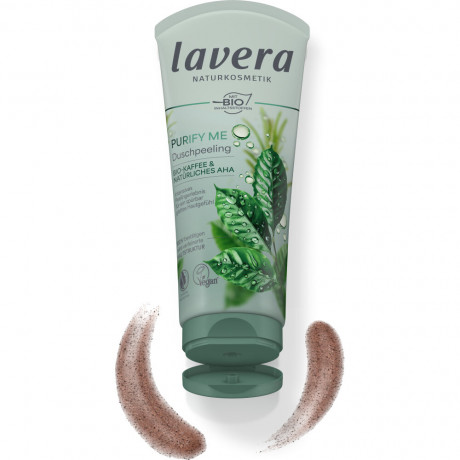 LAVERA Peeling Purify Me Bio-Kaffee & naturliches AHA, 200 ml, Лавера Пилинг для тела для глубокого очищения, био-кофе и натуральные AHA-кислоты, 200 мл
