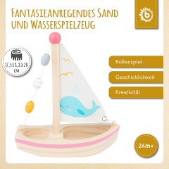 bieco Kinder Boot Spielzeug Holz 20x18 cm Badewannenspielzeug Wasserspielzeug Badespass Badespielzeug Детская игрушка-лодочка из дерева 20x18 см