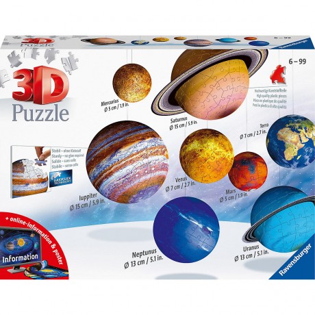 Ravensburger 8-tlg. Set 3D-Puzzleball Planetensystem 8 шт. Установить планетарную систему 3D-Puzzleball