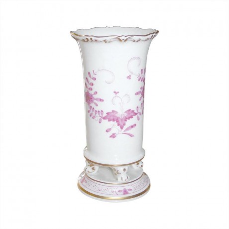 Meissen Meissen  'Neuer Ausschnitt - Indische Malerei 2 mit Kante purpur Goldpunkte mit Goldrand' Vase 14 cm Meissen "Новая секция - Индийская живопись 2 с краем фиолетово-золотыми точками с золотым ободком" Ваза 14 см
