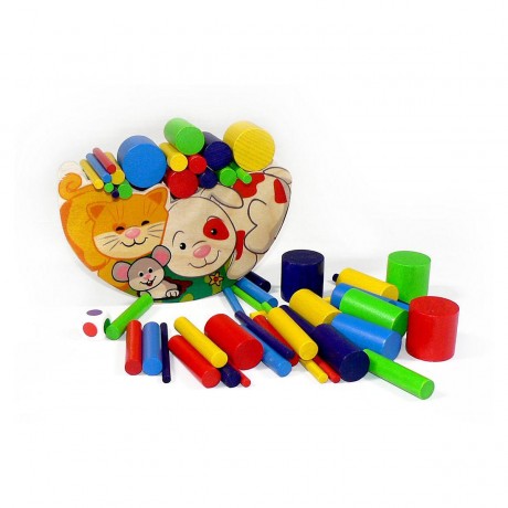 HESS Holzspielzeug Balancespiel Katze Hund Деревянная игрушка баланс игра кошка собака