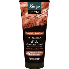 Kneipp MEN 3 in 1 Pflegedusche Wild, 200 ml, Kneipp мужской гель для душа 3 в 1 «Дикий характер» с сандалом и зелёным чаем, 200 мл