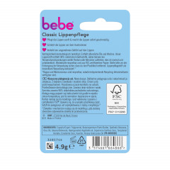 bebe Lippenpflege Classic, 4,9 g, bebe бальзам для губ Classic с маслом ши и маслом авокадо, 4,9 г