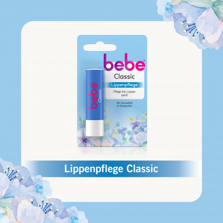 bebe Lippenpflege Classic, 4,9 g, bebe бальзам для губ Classic с маслом ши и маслом авокадо, 4,9 г