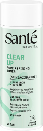 SANTE Clear Up Pore Refining Toner, 125 ml, Санте Тонер Clear Up для ухода за кожей и визуального улучшения пор, 125 мл