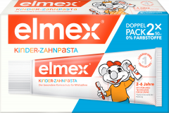 elmex Zahnpasta Kinder Doppelpack (2x50 ml), 100 ml, Детская зубная паста Kinder с фторидом для защиты от кариеса, 2–6 лет, 2 × 50 мл