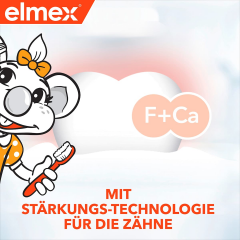elmex Zahnpasta Kinder Doppelpack (2x50 ml), 100 ml, Детская зубная паста Kinder с фторидом для защиты от кариеса, 2–6 лет, 2 × 50 мл