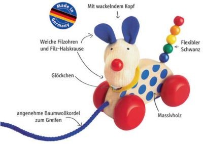 Selecta Nachziehtier Hund Nico Потяните за собой игрушечного пса Нико