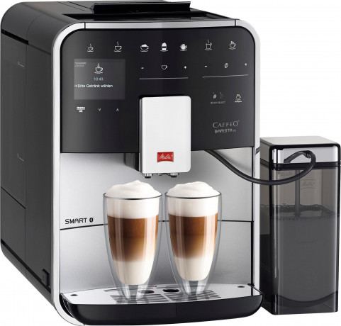 Melitta Melitta Kaffeevollautomat Barista TS Smart F850-101, silber, 21 Kaffeerezepte 8 Benutzerprofile, 2-Kammer Bohnenbehalter Полностью автоматическая кофемашина Melitta Barista TS Smart F850-101, серебристый, 21 рецепт кофе, 8 пользовательских профи
