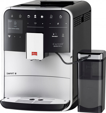 Melitta Melitta Kaffeevollautomat Barista TS Smart F850-101, silber, 21 Kaffeerezepte 8 Benutzerprofile, 2-Kammer Bohnenbehalter Полностью автоматическая кофемашина Melitta Barista TS Smart F850-101, серебристый, 21 рецепт кофе, 8 пользовательских профи