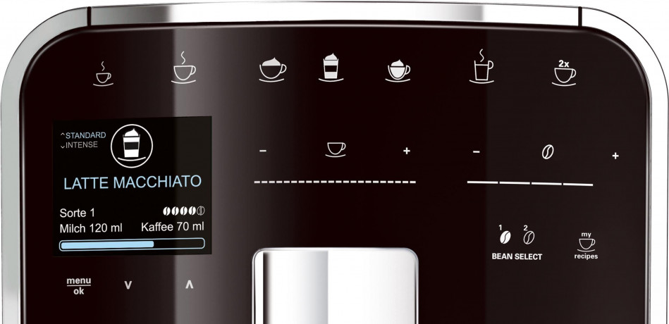Melitta Melitta Kaffeevollautomat Barista TS Smart F850-101, silber, 21 Kaffeerezepte 8 Benutzerprofile, 2-Kammer Bohnenbehalter Полностью автоматическая кофемашина Melitta Barista TS Smart F850-101, серебристый, 21 рецепт кофе, 8 пользовательских профи