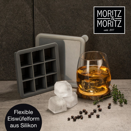 Moritz & Moritz Moritz & Moritz Eiswucrfelform eckig 2 er Set  grau Набор квадратных форм для кубиков льда Moritz &amp; Moritz, 2 шт.