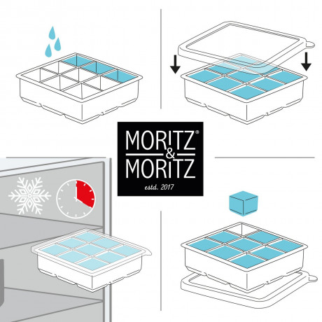 Moritz & Moritz Moritz & Moritz Eiswucrfelform eckig 2 er Set  grau Набор квадратных форм для кубиков льда Moritz &amp; Moritz, 2 шт.