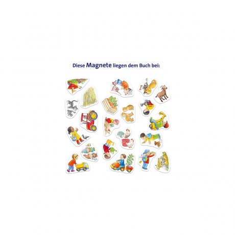 Ravensburger ministeps: Wer macht was? Mein grosses Spielbuch mit 21 Magneten минишаги: кто что делает? Моя большая книга с 21 магнитом
