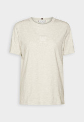 Tommy Hilfiger APPLIQUE Print T-shirt heathered oatmilk APPLIQUE Футболка с принтом овсяное молоко