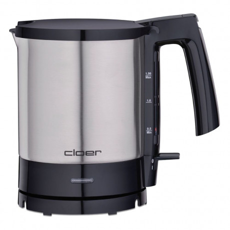 Cloer Cloer Wasserkocher 4710 1,7 L aus Edelstahl Silber/Schwarz Чайник Cloer 4710 1,7 л из нержавеющей стали серебристый/черный