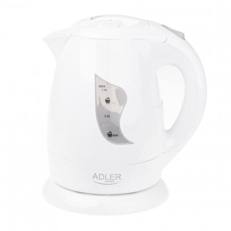 Adler Adler Wasserkocher AD 08w, 1 l, 850,00 W, kabellos, mit Abschaltautomatik, fur Reisen, Weiss  Чайник Adler AD 08w, 1 л, 850,00 Вт, беспроводной, с автоотключением, для путешествий, белый