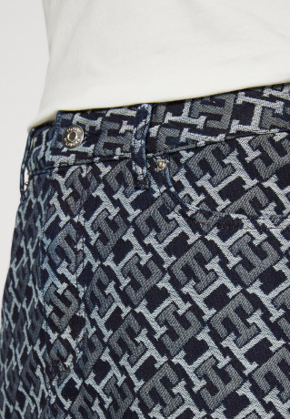 Tommy Hilfiger SHORT SKIRT MONOGRAM Mini skirt blue denim КОРОТКАЯ ЮБКА С МОНОГРАММОЙ Мини-юбка синий деним