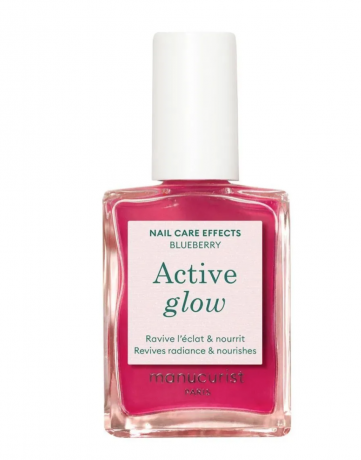 Manucurist Active Glow Blueberry + Raspberry, укрепляющий лак для ногтей с эффектом геля и натурального сияния, холодный розово-лиловый и ягодно-розовый, уход и укрепление ногтей, 2х15 мл
