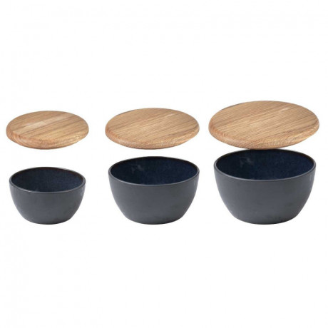 Bitz Bitz Gastro black / dark blue Schussel mit Deckel Set 3-tlg. d: 10 cm / 12 cm / 14 cm Bitz Gastro черная/темно-синяя миска с крышкой, комплект из 3 предм. д: 10см / 12см / 14см