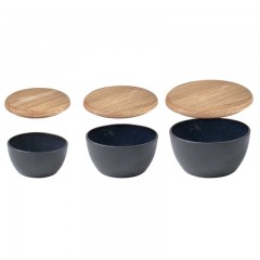 Bitz Bitz Gastro black / dark blue Schussel mit Deckel Set 3-tlg. d: 10 cm / 12 cm / 14 cm Bitz Gastro черная/темно-синяя миска с крышкой, комплект из 3 предм. д: 10см / 12см / 14см