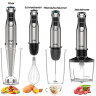 iceagle iceagle Stabmixer 4-in-1 mit Schneebesen, Becher und Zerkleinerungsschussel 1000W, 1000,00 W, Schneebesen, Milchaufschaumer, Zerkleinerer, Mashers, 600ml Messbecher  Ручной блендер Iceagle 4-в-1 с венчиком, чашкой и чашей для измельчения 1000 Вт, 