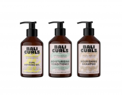 Bali Curls Daily Curl Routine set, Набор для кудрявых волос: шампунь + кондиционер + гель для кудрей, питание, увлажнение, 650 мл