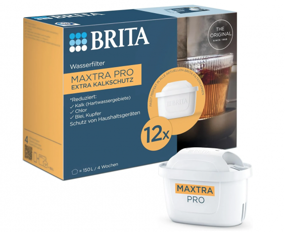 BRITA Maxtra Pro Extra Limescale Protection Water Filter Cartridge Pack of 12,  сменный картридж для фильтра воды (Германия), усиленная очистка от примесей для жёсткой воды, 4 ступени 150л, 12шт