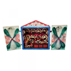 Композиция винтажная Retablos &quot;Магазин шляпок&quot;, гипс, ручная роспись, 16 x 8 x 17,5 см, Германия, 1960-70гг.