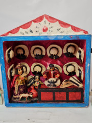 Композиция винтажная Retablos &quot;Магазин шляпок&quot;, гипс, ручная роспись, 16 x 8 x 17,5 см, Германия, 1960-70гг.