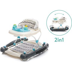 fillikid Lauflerngerat mit Schaukelfunktion grau mit Zick-Zack Einhang Ходунки с функцией качания